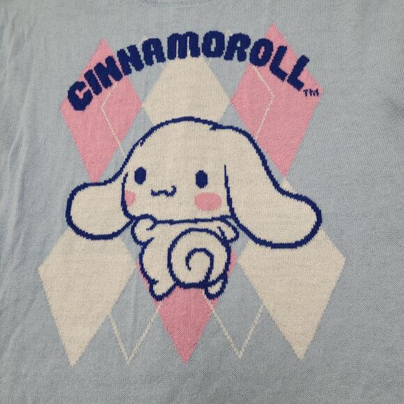 Sanrio Cinnamoroll log swetaer argyle blue bunny - Picture 3 of 7